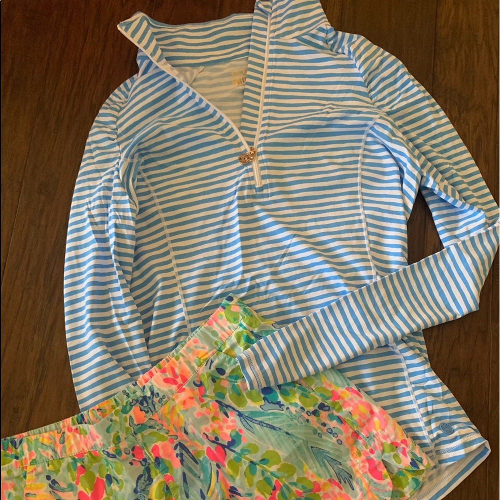 Lilly Pulitzer luxletic quarter zip scuba shorts xs medium